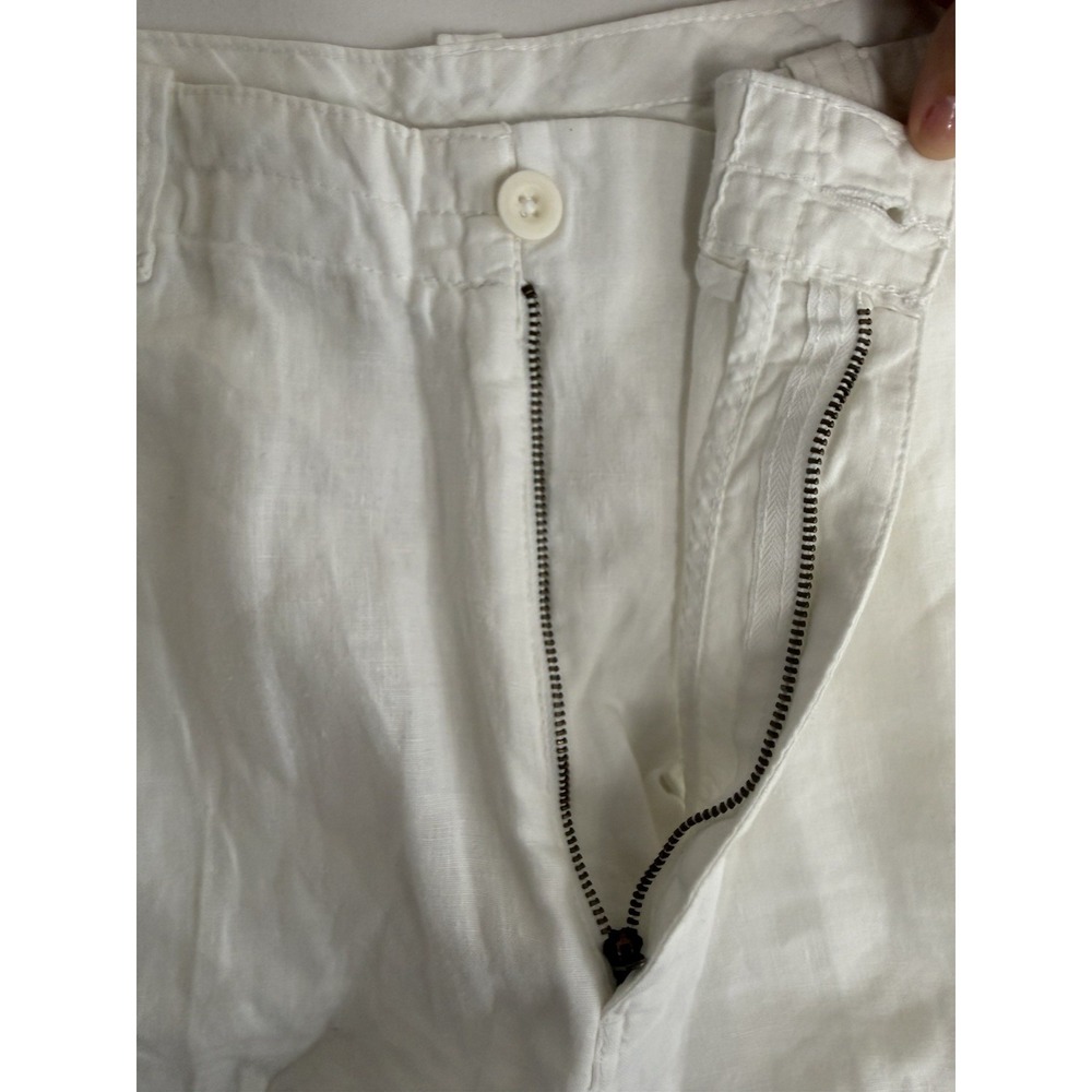 Caribbean Mens White 100% Linen Cargo Shorts 34x11 Relax Beach Resort Vacation - Picture 11 of 13